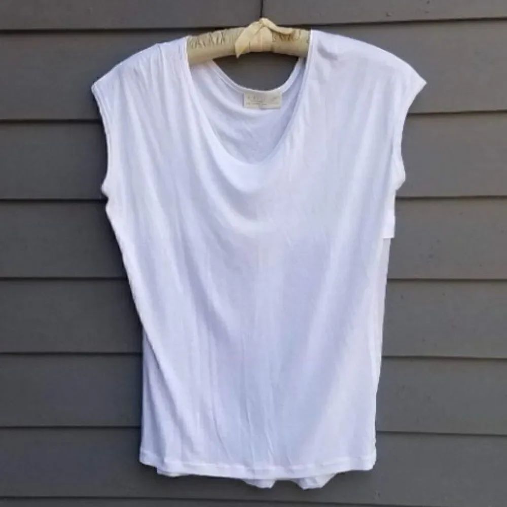 Zara Basic Sheer White Tank Top Size Small